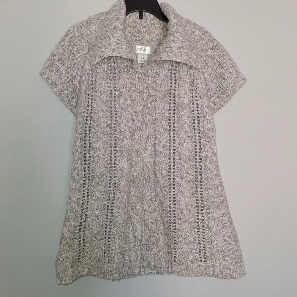 Motherhood Maternity Cardigan Women’s Medium Grey Knit Open Front Sweater - Picture 4 of 14